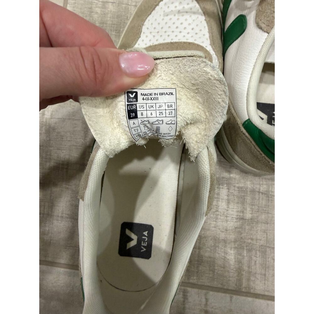 VEJA V-10 Chrome free Sneakers White Emeraude Sahara - Picture 4 of 6